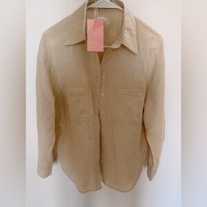 Beige women’s Shirt with gold sparkle detail
